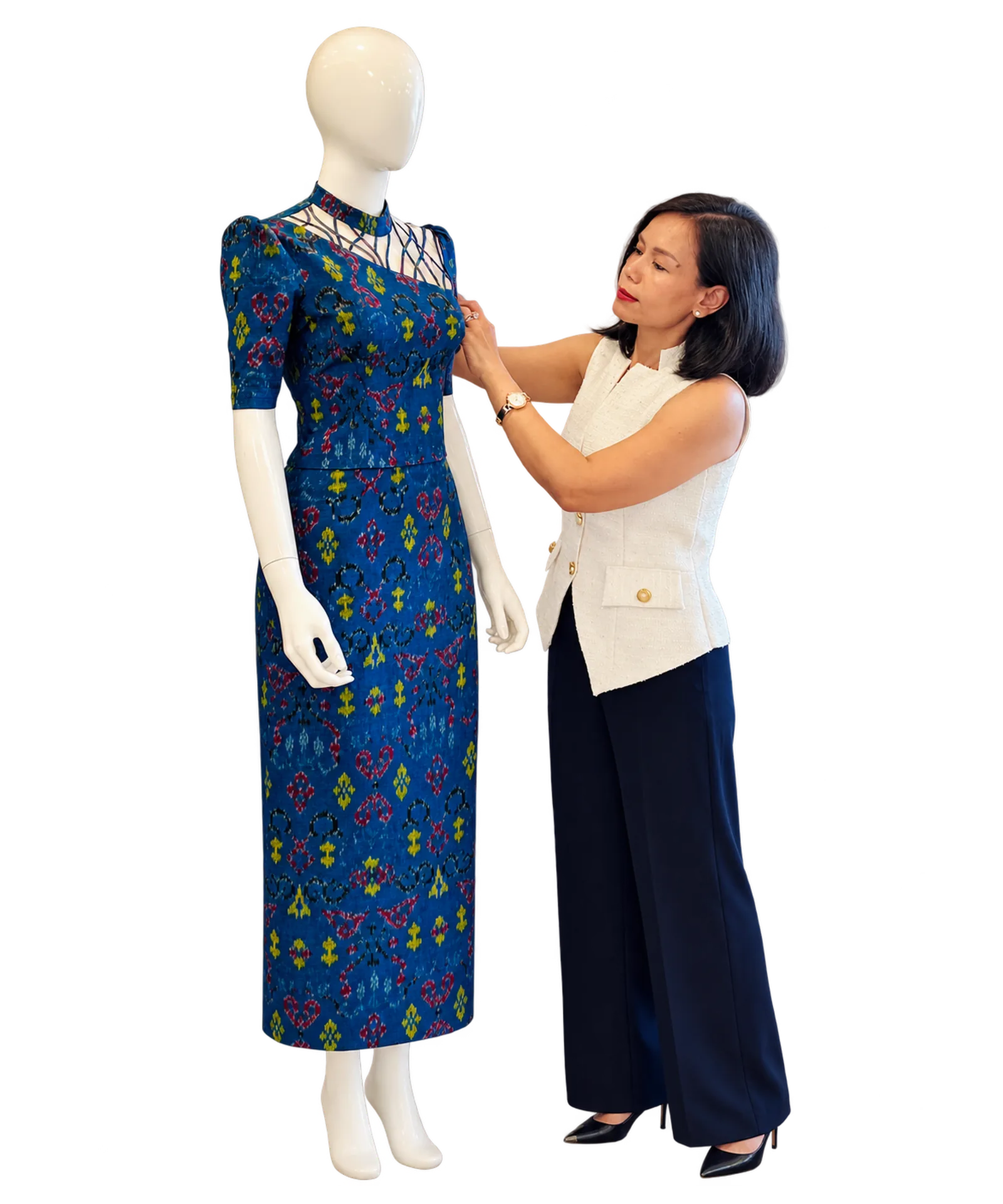 Su Hlaing fitting one of her made-to-order designs
